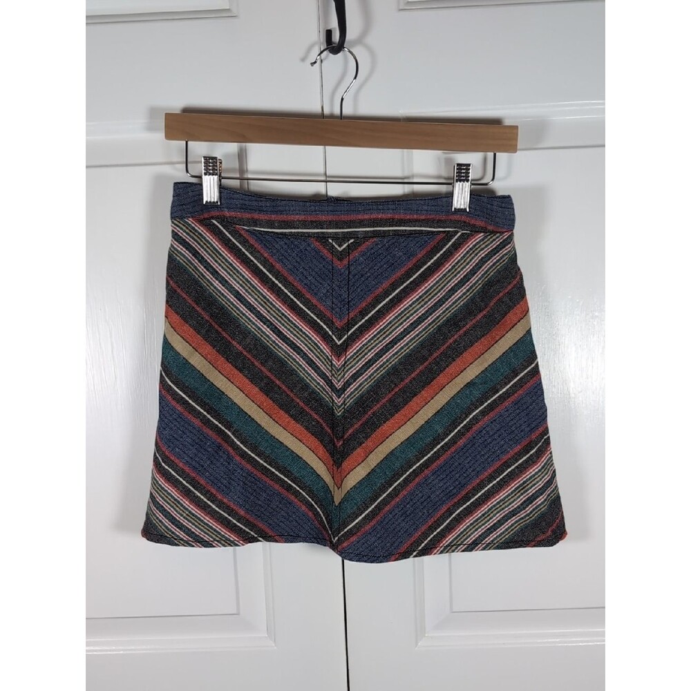 Free People Yours Truly Boho Chevron Stripe Mini Skirt 70s Retro Festival